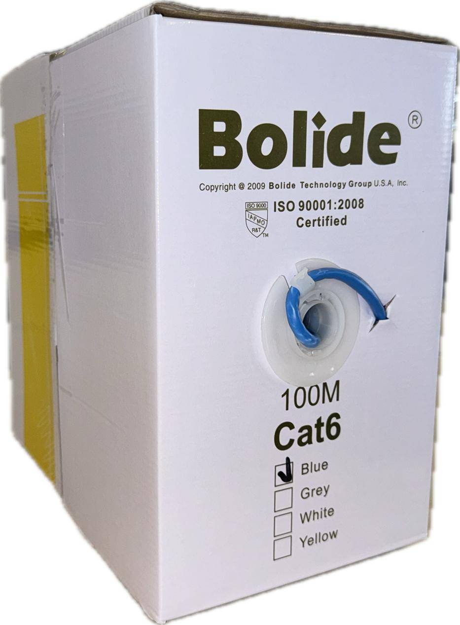 Cable de red UTP Bolide Categoría 6 BP0033/CAT6/CCAM-100 - bobina de 100 mts, CCAM (Copper Clad Aluminum Magnesium), cubierta de PVC, calibre 23AWG Cable de red UTP Bolide Categoría 6 BP0033/CAT6/CCAM-100 - bobina de 100 mts, CCAM (Copper Clad Aluminum Magnesium), cubierta de PVC, calibre 23AWG
